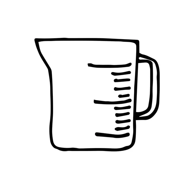 Dibujo Vectorial Estilo Garabato Vaso Precipitados Dibujo Simple Utensilios Cocina — Archivo Imágenes Vectoriales