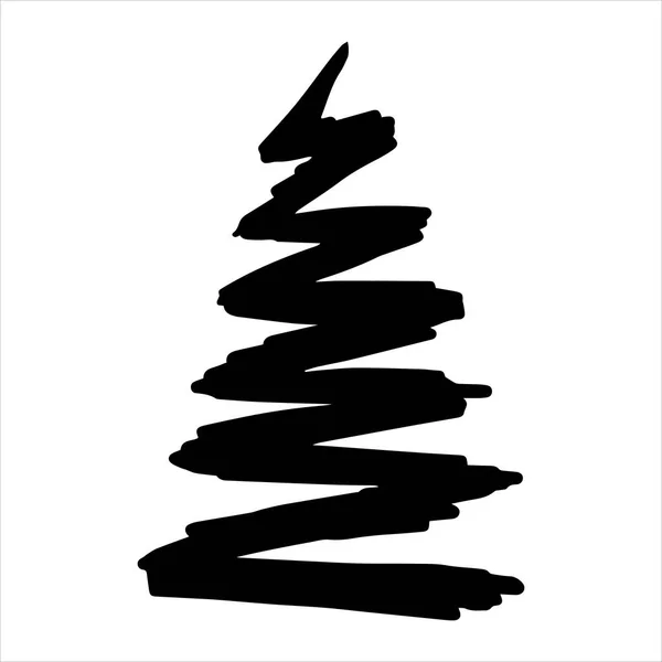 Dibujo Vectorial Estilo Garabato Árbol Navidad Dibujo Simple Árbol Navidad — Archivo Imágenes Vectoriales