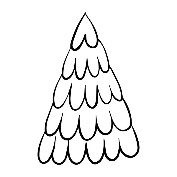 Векторный Рисунок Стиле Каракулей Рождественская Елка Простой Рисунок Абстрактной Елки — стоковый вектор