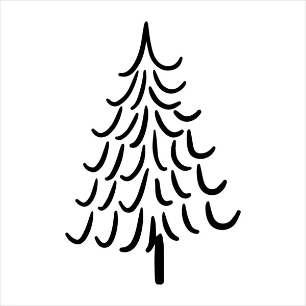 ドアの形をしたベクタードローイングです クリスマスツリー 抽象的なクリスマスツリーを描くだけで — ストックベクタ