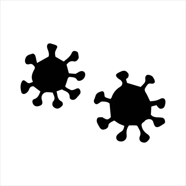 Illustration Vectorielle Dans Style Simple Doodle Virus Microbes Silhouette Des — Image vectorielle