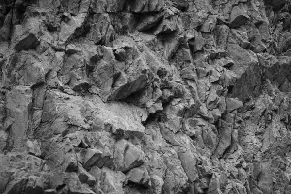 Czarny Biały Rock Tekstury Górska Powierzchnia Zbliżenie Szary Skalisty Kamień — Zdjęcie stockowe
