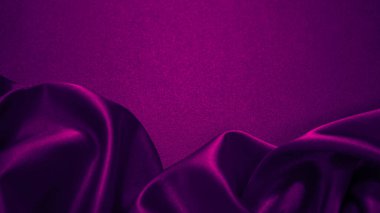 Mor fuşya ipek saten yüzey. Yumuşak, dalgalı kıvrımlar. Parlak kumaş. Tasarım için fotokopi alanı olan çok güzel bir arka plan. Yeni yıl, Noel, Sevgililer Günü, Doğum günü, Sevgililer Günü.