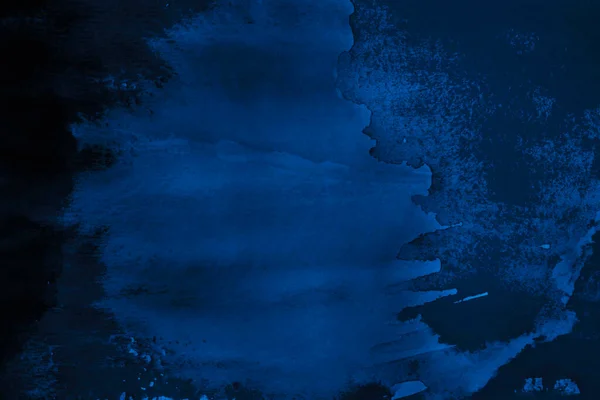 Acuarela Abstracta Azul Marino Pinceladas Manchas Pintura Superficie Del Papel — Foto de Stock
