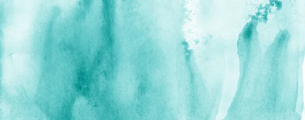 Абстрактный Зеленый Бирюзовый Бирюзовый Акварель Арт Фон Пространством Дизайна Широкое — стоковое фото