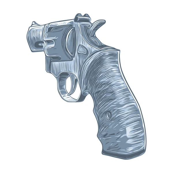 Vector Sketch Revolver Self Defense Weapon Second Amendment — Stock Vector