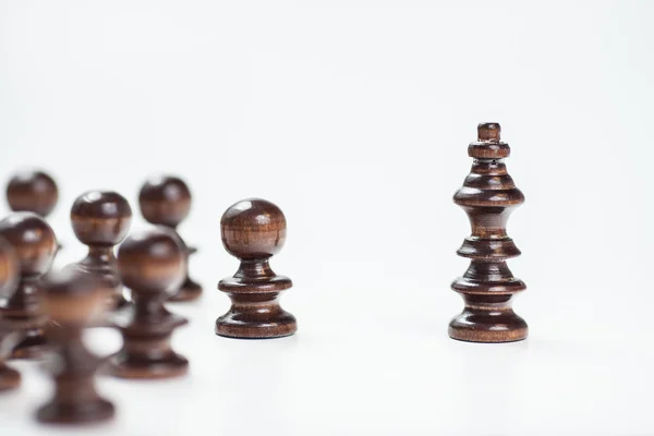Financial wood chess situation — Stock Photo, Image