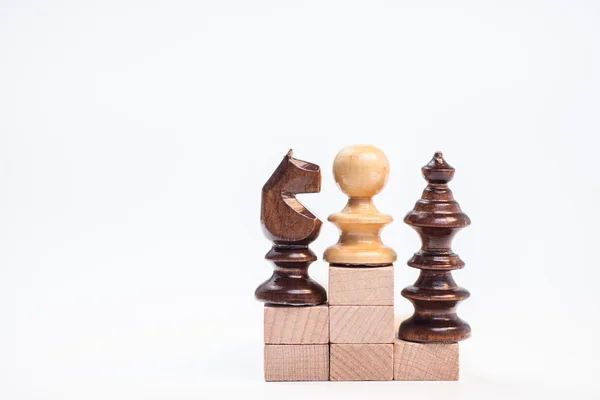 Financial wood chess situation — Stock Photo, Image