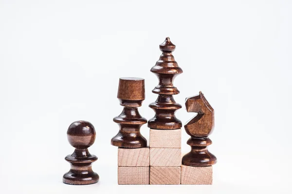 Financial wood chess situation — Stock Photo, Image