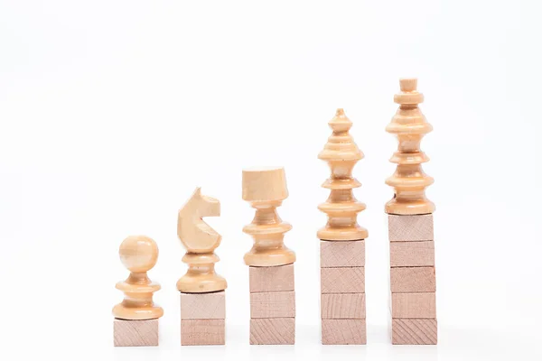 Madeira financeira xadrez situação — Fotografia de Stock