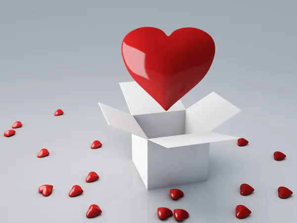 Red heart 3d — Stock Photo, Image