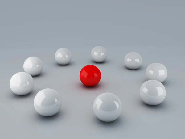 Red leader ball of teamwork concept — Stock Photo, Image