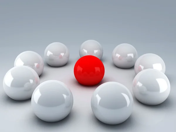 Red leader ball of teamwork concept — Stock Photo, Image
