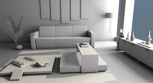 Interieur 3d — Stockfoto