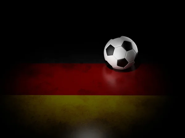 Ballon de football avec drapeau allemand — Photo