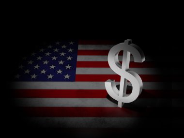 dolar işareti ile ABD bayrağı