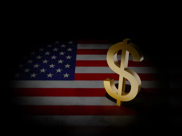 달러 기호 미국 깃발 — 스톡 사진