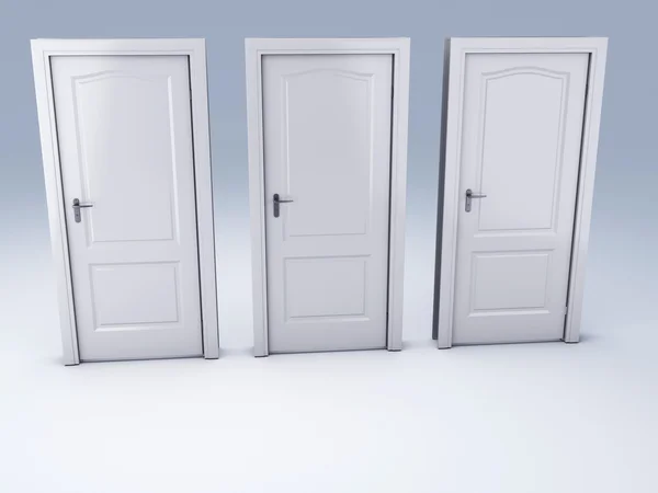 Три двери, концепция выбора — стоковое фото