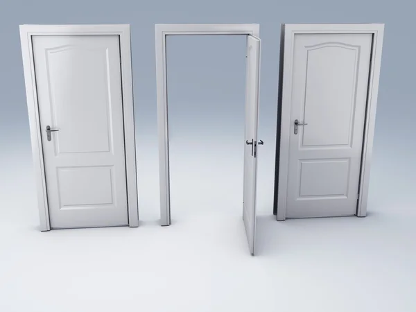 Üç kapı, seçim kavramı — Stok fotoğraf