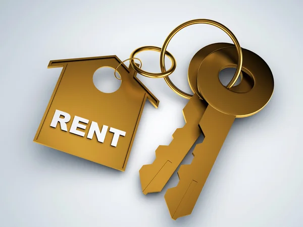 Key with rent house — Stock Photo, Image