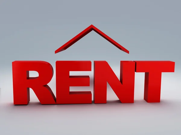 Red rent house 3d — Stock Photo, Image