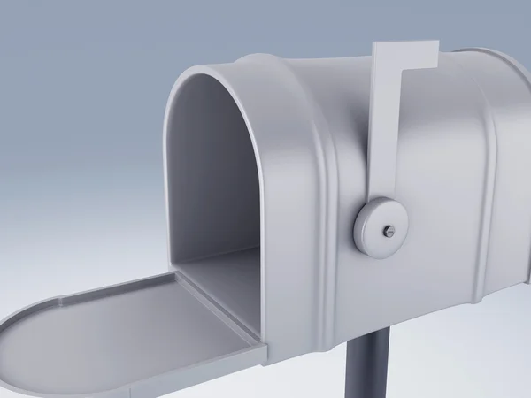 Caixa de correio branco aberto — Fotografia de Stock