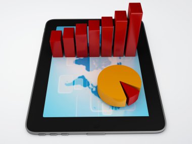 tablet pc ve iş grafik ekran üzerinde