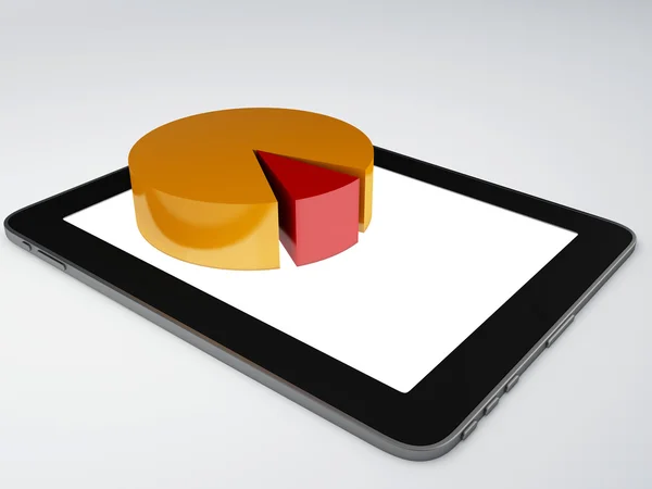 Tablet PC y gráfico de negocios en la pantalla —  Fotos de Stock