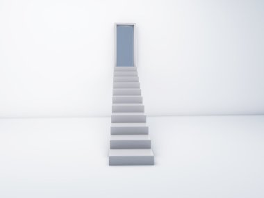 Kapıyı açmak için merdiven. başarı kavramı