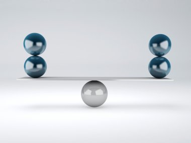 Mavi küre denge içinde. denge kavramı