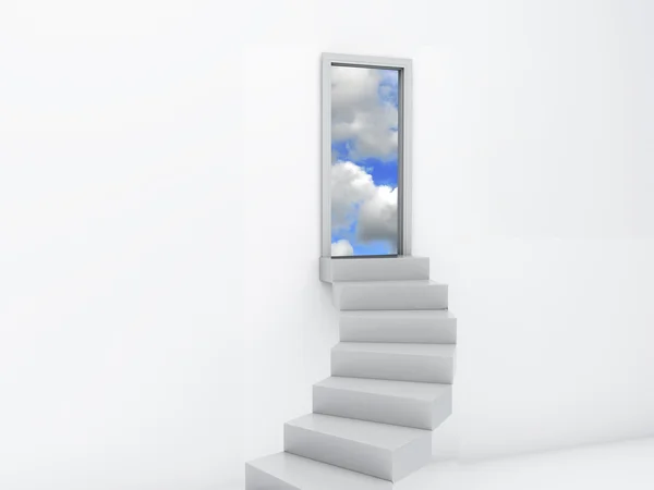 Escadas para as portas do céu. conceito livre — Fotografia de Stock