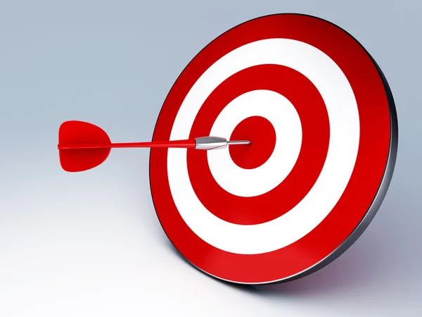 Red Dart Hitting The Target — Stock Photo, Image