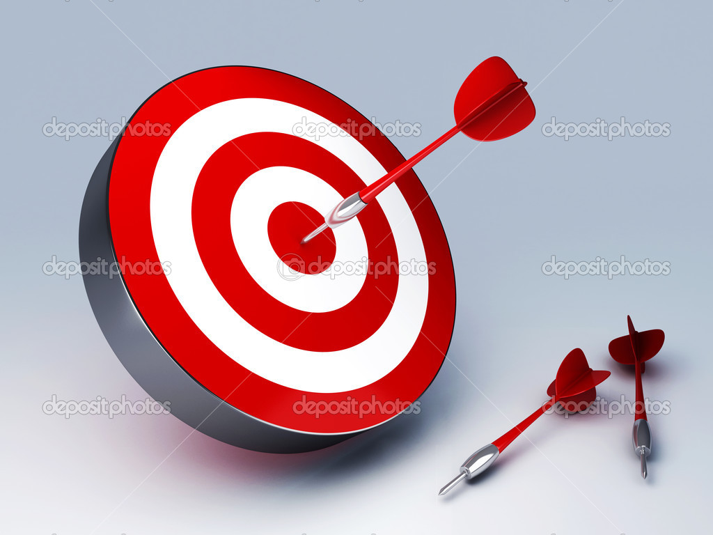 red Dart Hitting The Target