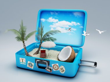 Travel suitcase. beach vacation clipart