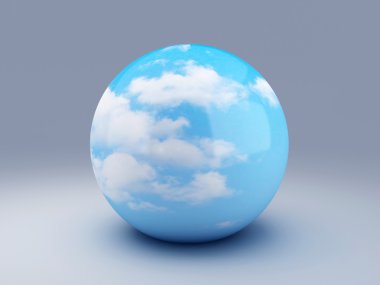 küre mavi gökyüzü 3d