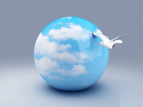Sphere blue sky 3d — Stock Photo, Image