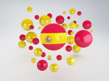 küre üzerinde İspanya'nın ulusal bayrak