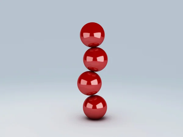 Red spheres in equilibrium — Stock Photo, Image