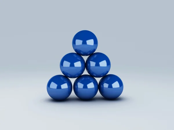 Blue spheres in equilibrium — Stock Photo, Image