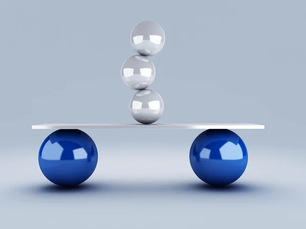 White spheres in equilibrium — Stock Photo, Image