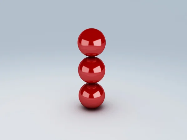 Red spheres in equilibrium — Stock Photo, Image