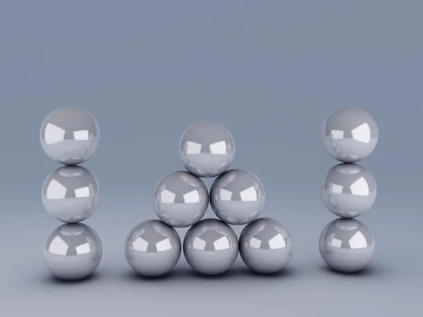 White spheres in equilibrium — Stock Photo, Image