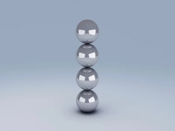 Białe kulki w równowadze — Zdjęcie stockowe