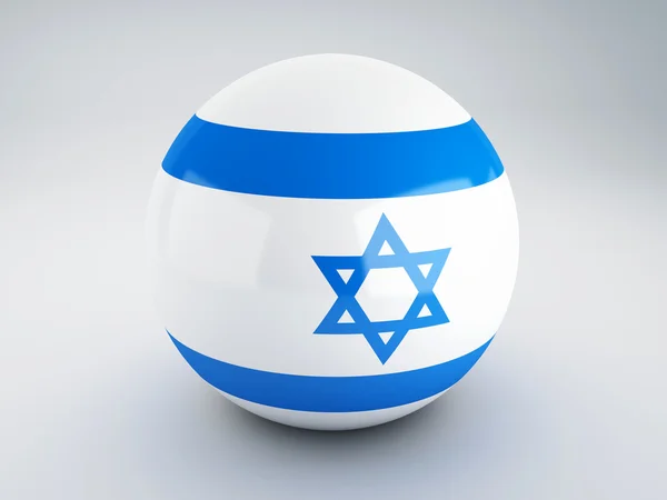 在球面上的以色列国旗 — 图库照片