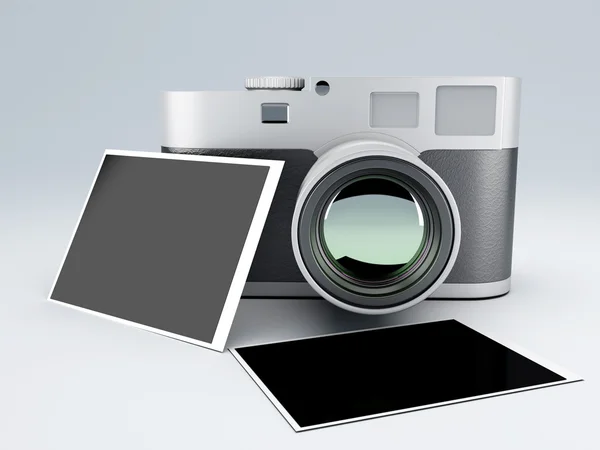 Ретро-камера с моментальной печатью 3d — стоковое фото