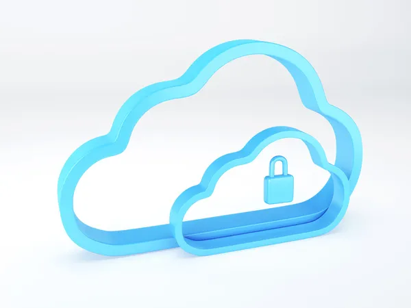Cloud security koncept. isolerade vit — Stockfoto