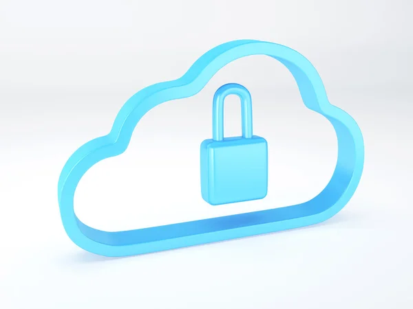 Cloud security koncept. isolerade vit — Stockfoto