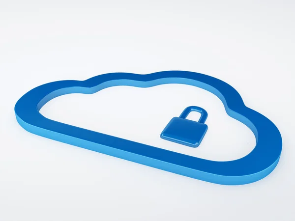 Concetto di sicurezza cloud. isolato bianco — Foto Stock