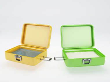 seyahat bavul. Beach Tatil. izole beyaz