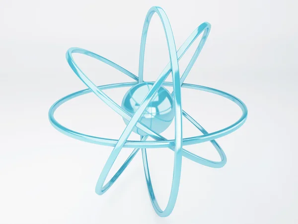 Molekülü, atom beyaz zemin üzerine — Stok fotoğraf